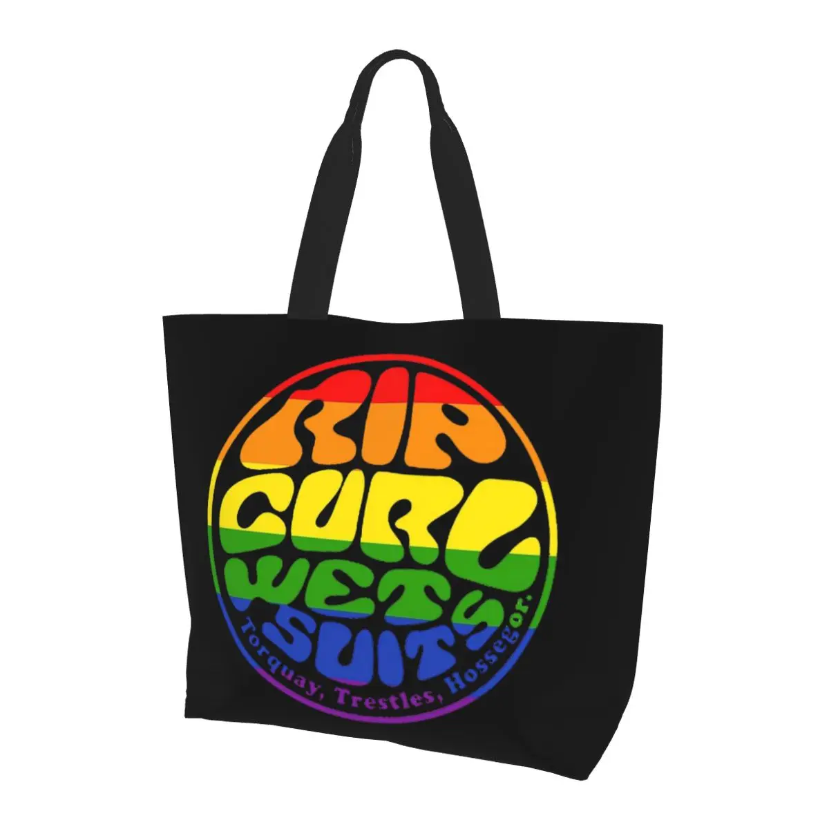 

Tie Dye Rip Curl Design Сумка-тоут для покупок Холщовая сумка на плечо большой вместимости Сумка-шоппер для продуктов для женщин