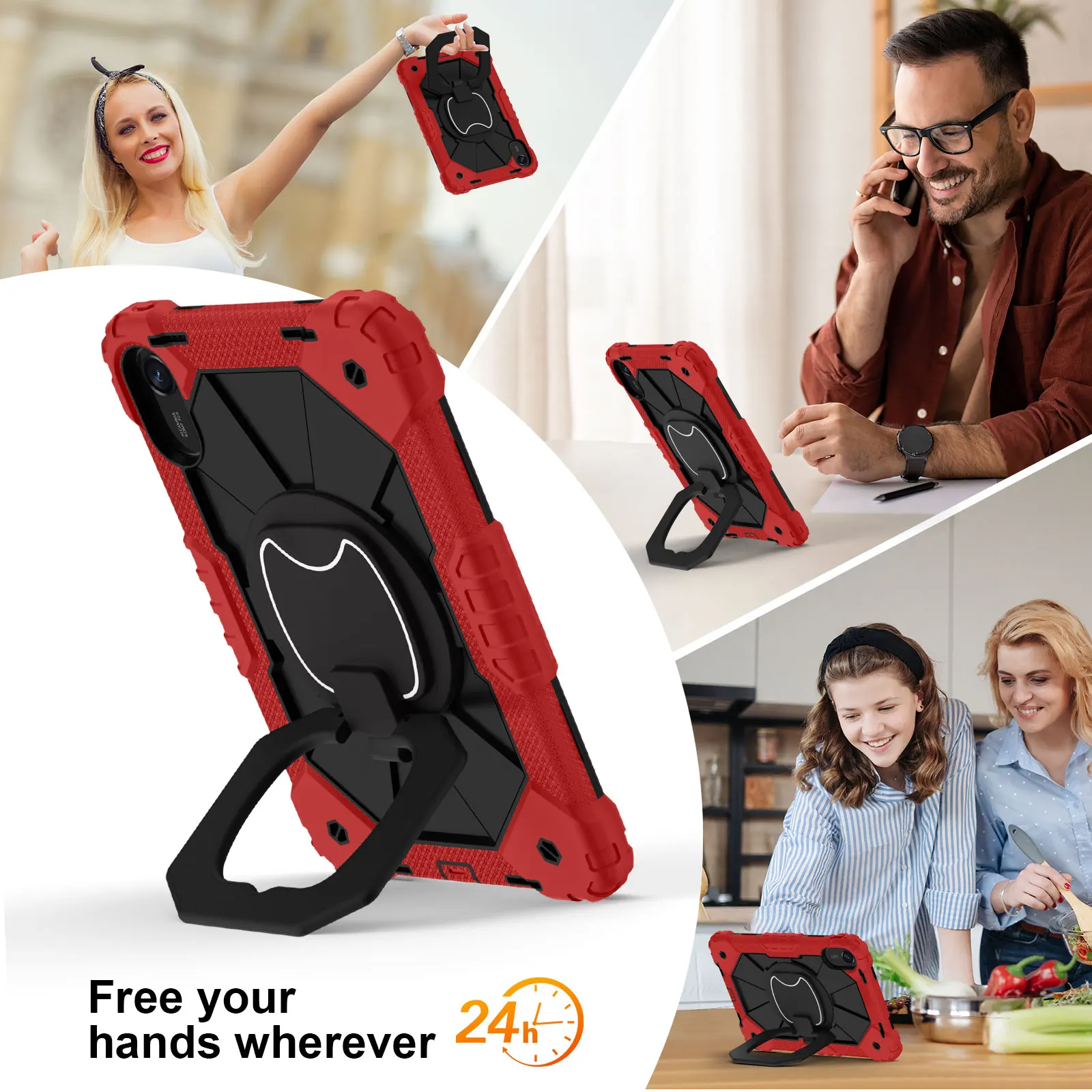 Heavy Duty Case for Xiaomi Redmi Pad 2 11 inch 2025 Shockproof Rotating Stand Cover for Redmi Pad 2 11