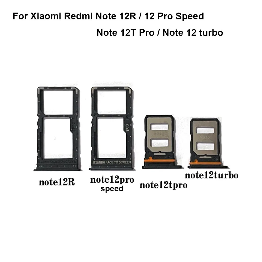 For Xiaomi Redmi Note 12R Tested Good Sim Card Holder Tray Card Slot Red mi 12 Pro Speed Sim Card Holder 12T Pro Note 12 turbo