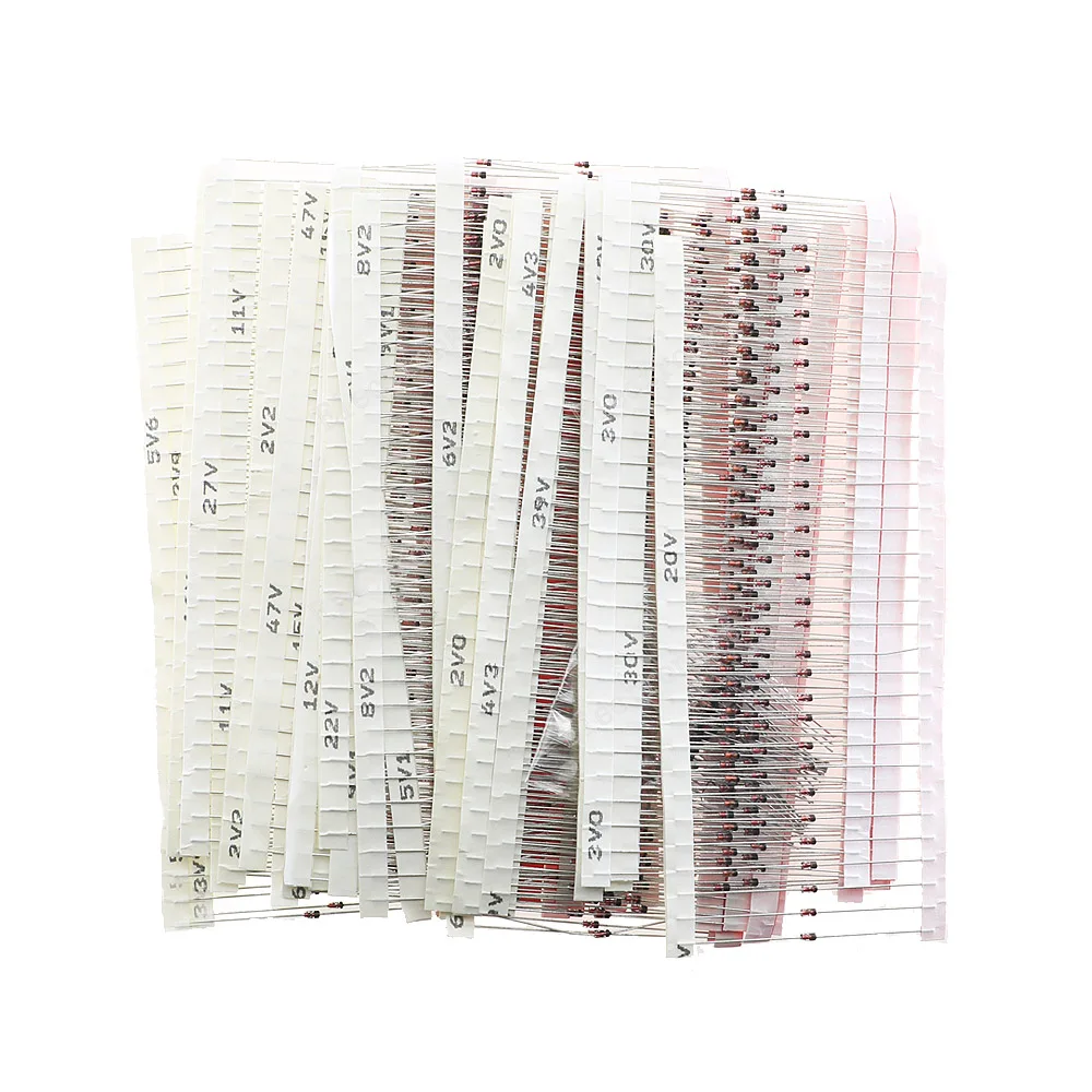 1020pcs 34 Type 2V~47V 1/2W 0.5W High-Voltage Zener Diode Assorted Kit pack DO-35