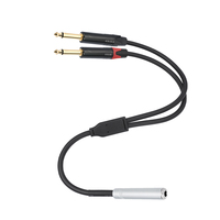6.35mm 1/4 Stereo TRS Female to Dual 6.35mm Mono TS Male Audio Cable Stereo Breakout Cable Y Splitter Cable