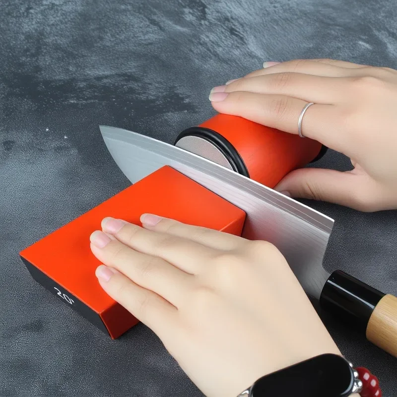 15/20° Rolling Blade Sharpener Set Diamond Grinding Disc Jade Fine Sharpening Non-slip Base Manual Kitchen Sharpening System Box