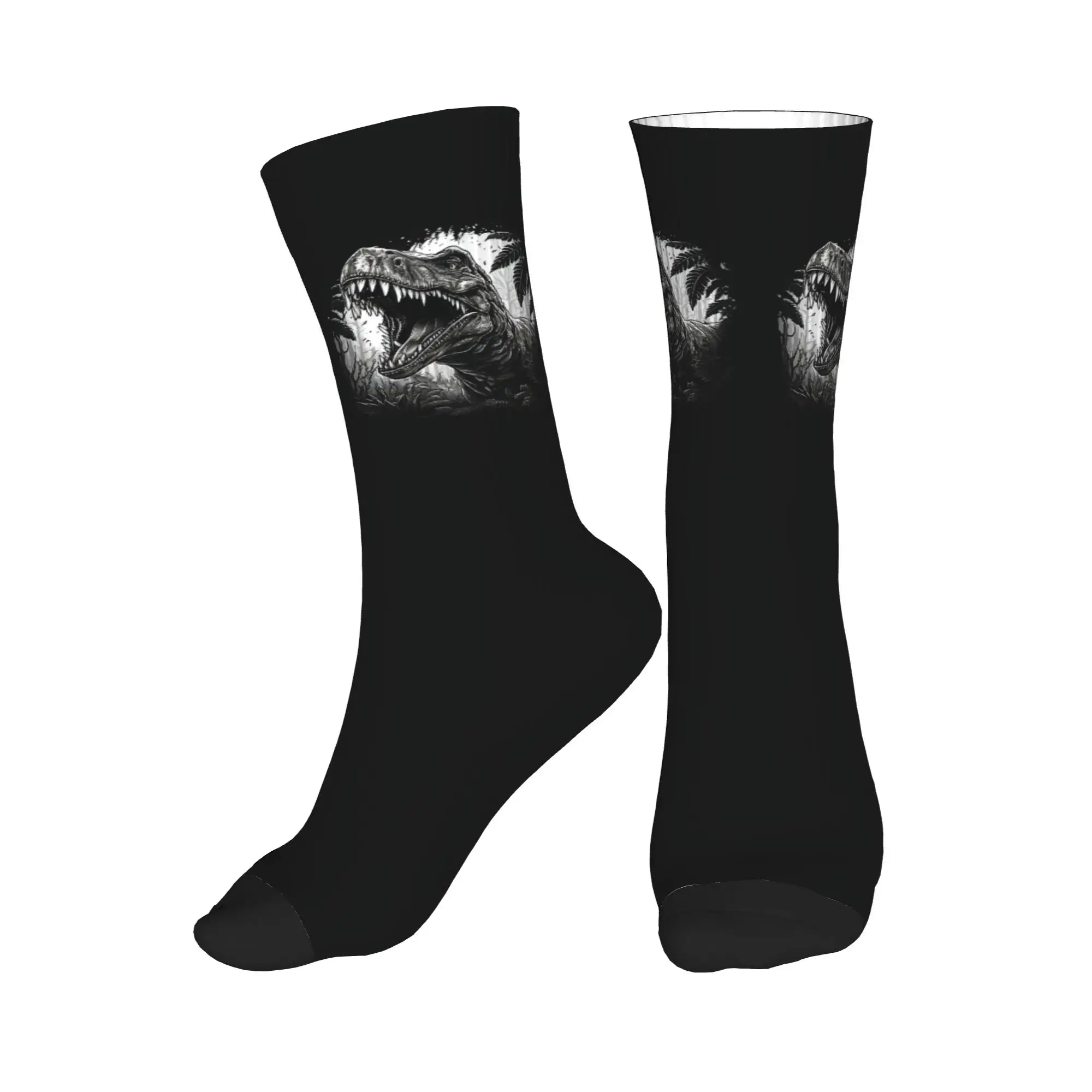 

Wild T-rex Dinosaur Roars Dress Socks Men's Women's Warm Funny Novelty Crew Socks