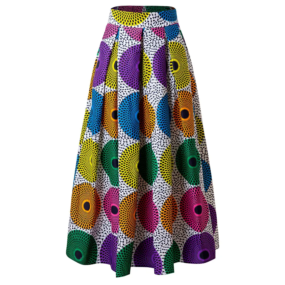 

New Arrive African Skirts For Women Long Maxi Skirt High Waist Elegant Ankara Print Skirt For Party