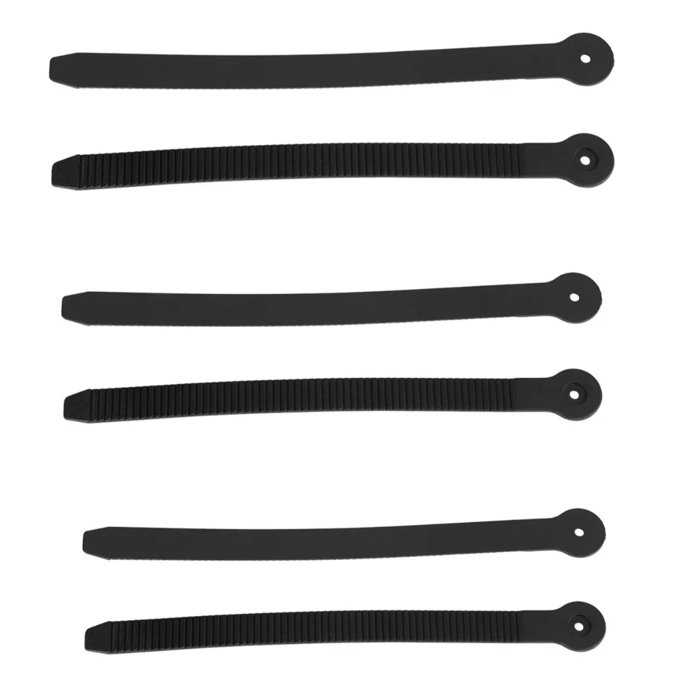 6PCS Adjustable Length Roller Skate Replacement Straps Durable Nylon Inline Skate Fastening Belt Secure Buckle Closure Black