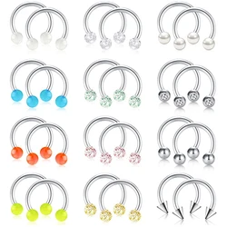 Septum Rings Hoop Stainless Steel Septum Piercing Jewelry Horseshoe Barbell Arrow Septum Jewelry  Piercings