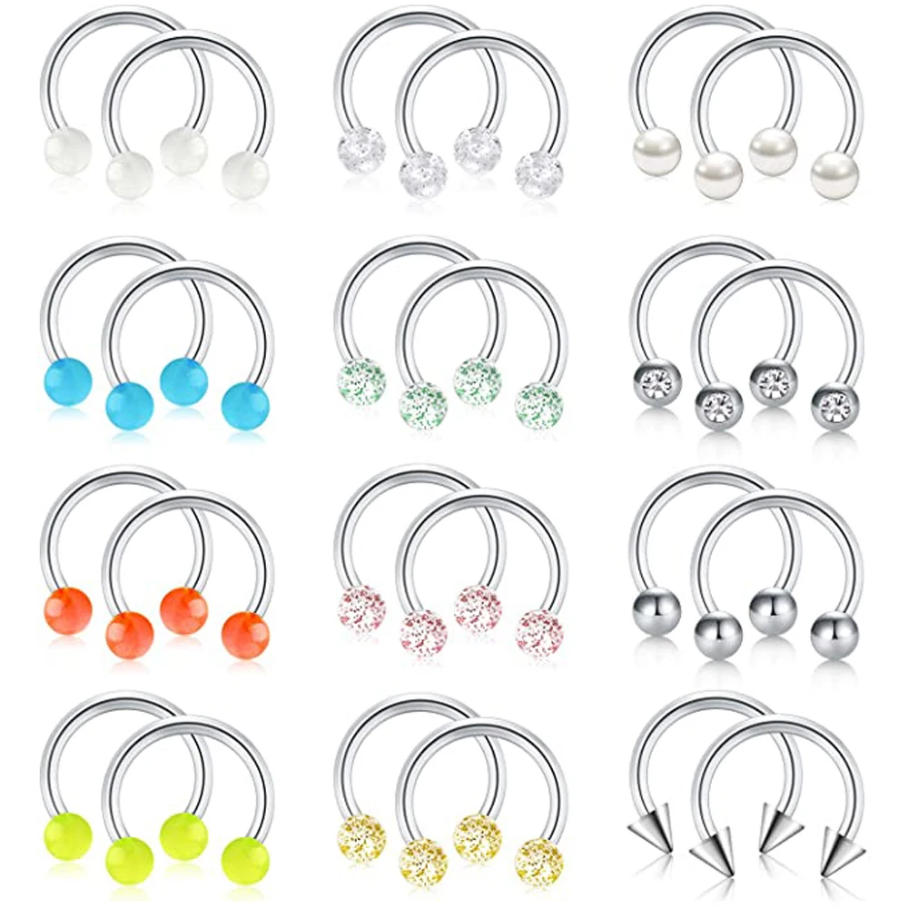 Septum Rings Hoop Stainless Steel Septum Piercing Jewelry Horseshoe Barbell Arrow Septum Jewelry  Piercings