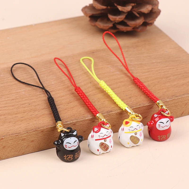 

Мультяшный колокольчик, японский счастливый кот, мультяшный колокольчик на удачу, медный колокольчик, подвеска, брелок для девочек, аксессуары для сумки
