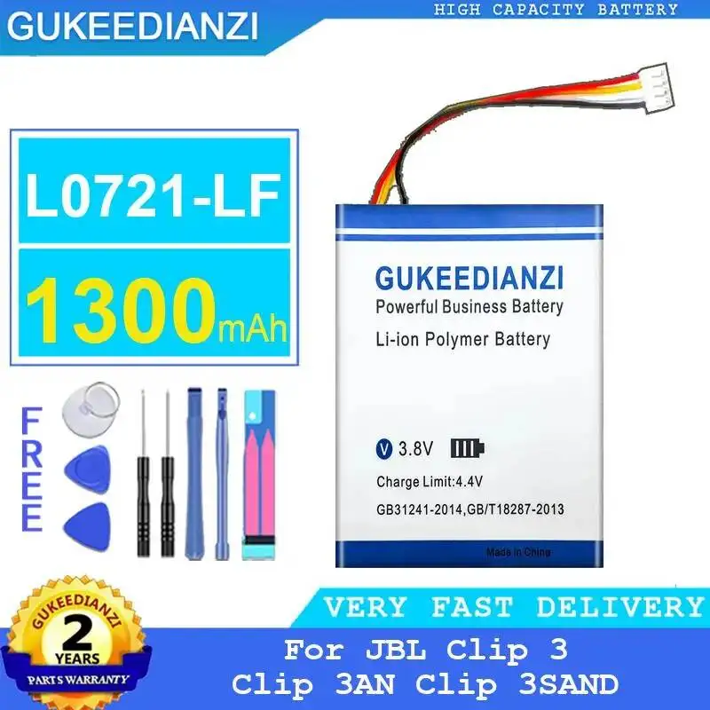 

Long-Lasting Performance 1300mAh For Jbl Clip 3 Clip 3AN Clip 3SAND for Bluetooth Speaker Battery Premium Replacement L0721-LF