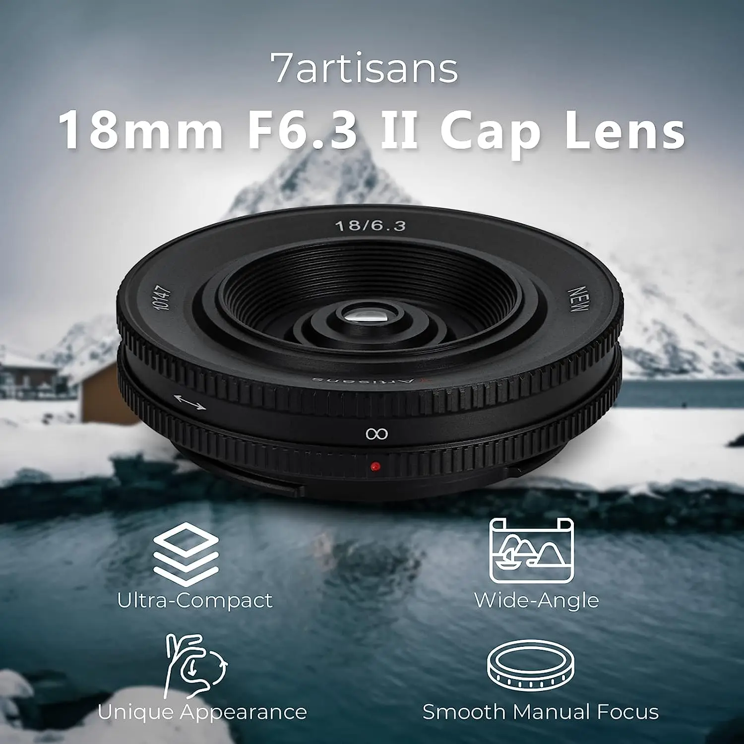 

7artisans 18mm F6.3 Cookie Wide-Angle Lens Cultural Landscape Lens Custom Camera Lens for Sony E Fuji Canon Panasonic S5M43