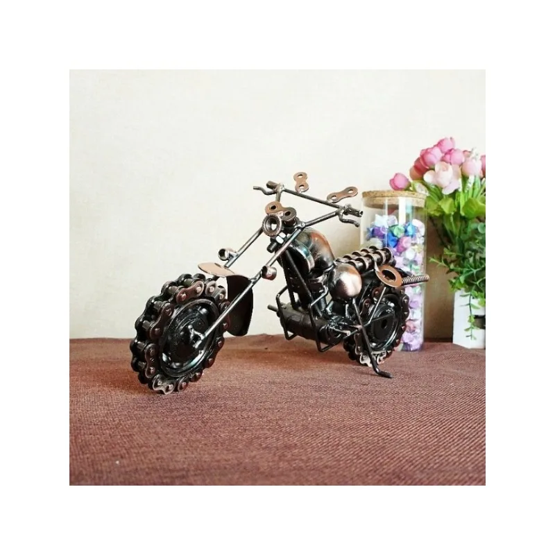 Adornos de decoración Vintage para el hogar, modelo de motocicleta de metal de hierro, artesanías dominantes, regalo de cumpleaños para hombres