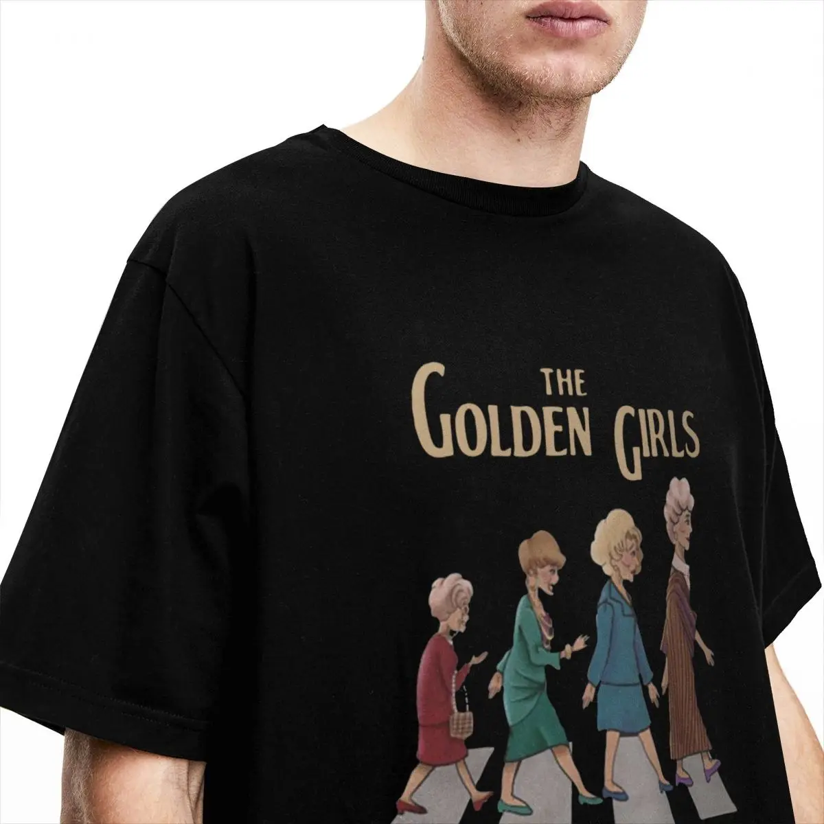 Men The Golden Girls Abbey Road T Shirts Betty White Cotton Clothes Vintage Short Sleeve Crewneck Tees Summer T-Shirt