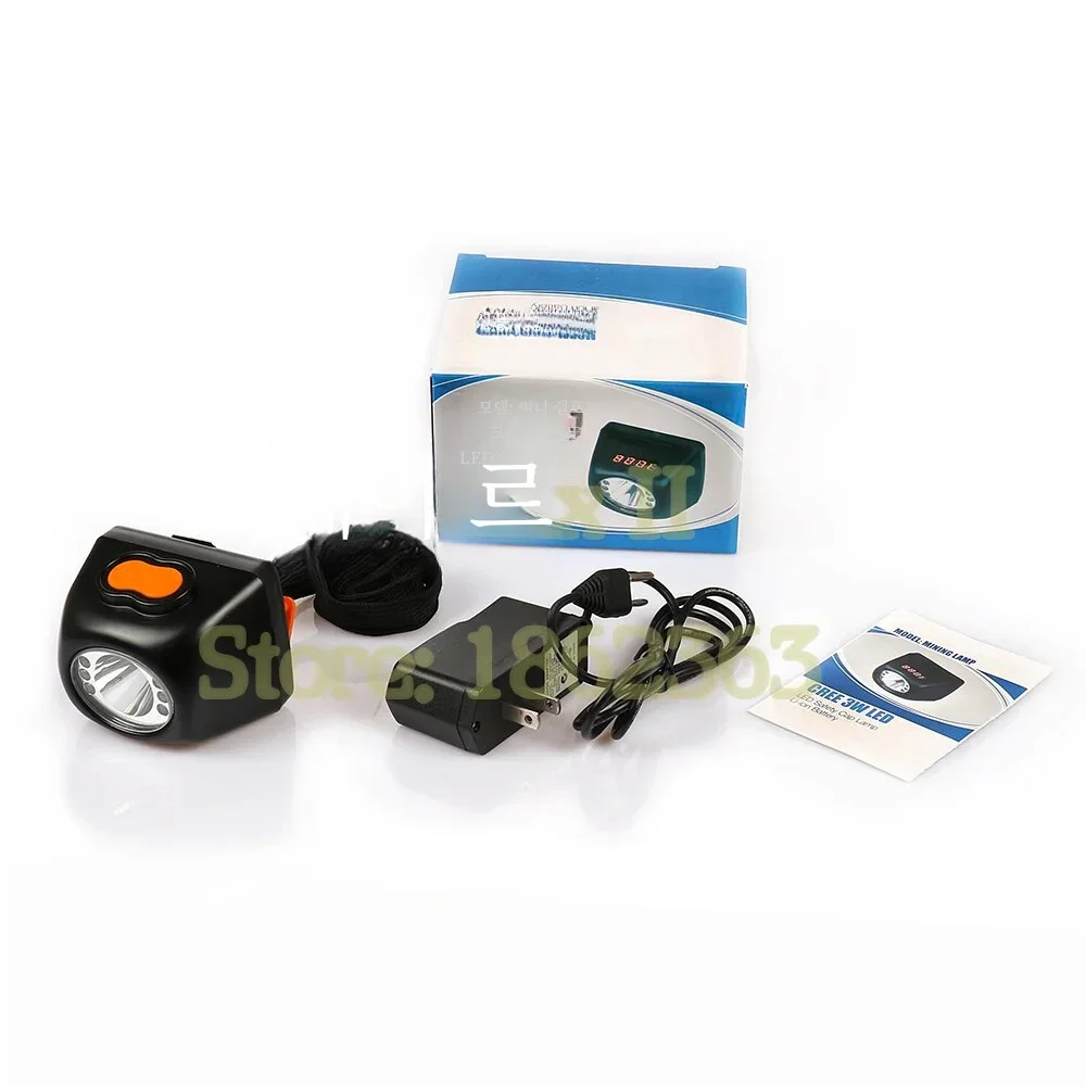 Lampada frontale Cordless 3W Cree Led, lampada con cappuccio di sicurezza Display LCD a batteria agli ioni di litio per campeggio, miniere, caccia