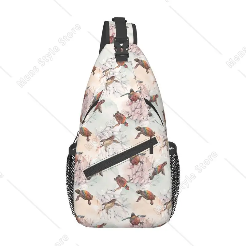

Baby Turtles Sling Crossbody Backpack Men Custom Ocean Animal Shoulder Chest Bag for Traveling Daypack