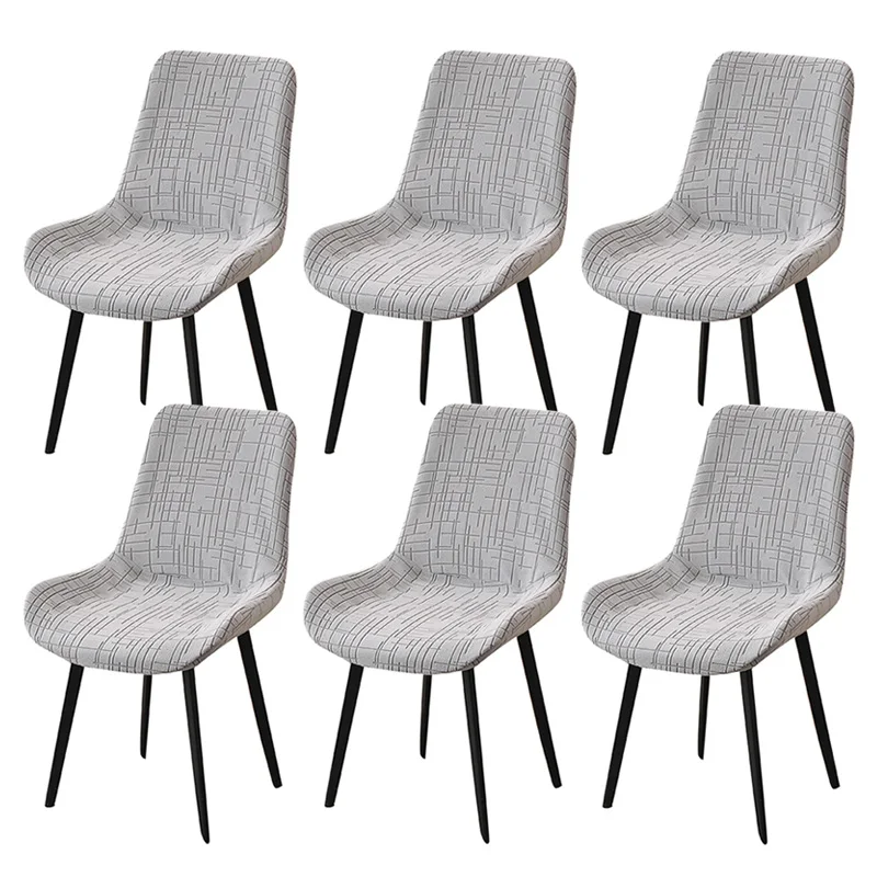 1/6 Stück Jacquard gebogene Stuhlhussen elastische Stuhlhussen staubdicht Stühle Sitzschutz für Hotel Hochzeit Bankett Zuhause