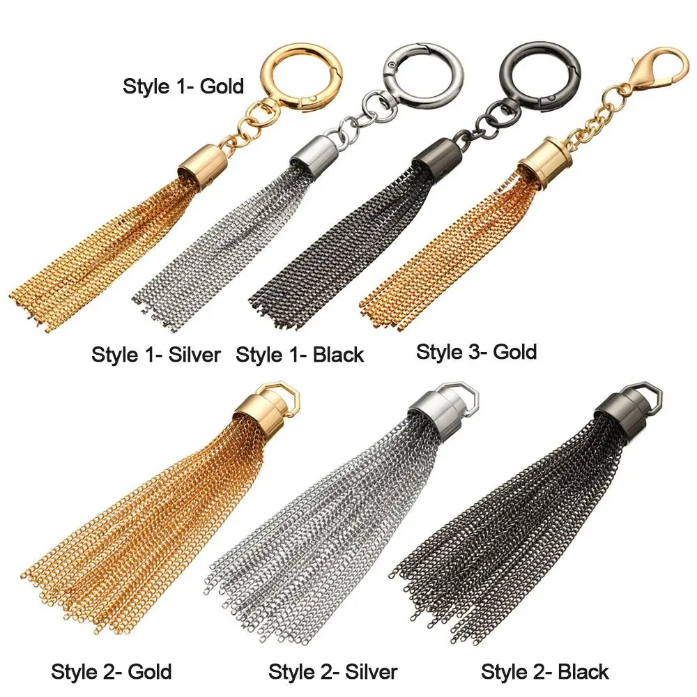 Fashion Tassel Pendant Keychain Shoulder Bag Tassel Metal Buckle Tassels Pendant Handbag Decoration Purse Hardware Accessories image 6