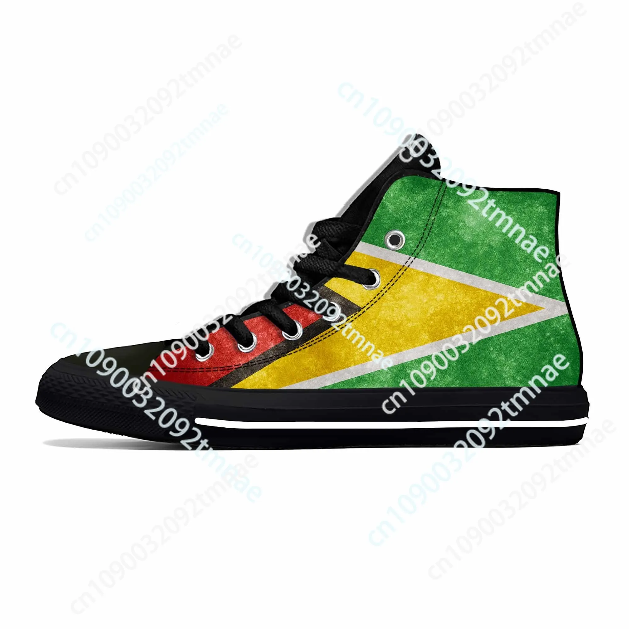 

Hot Guyana Guyanaese Flag Patriotic Pride Fashion Casual Cloth Shoes High Top Comfortable Breathable Custom Men Women Sneakers