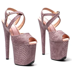 Leecabe-zapatos de tacón alto con plataforma para mujer, calzado de fiesta, Pole Dancing, 8 pulgadas/20cm