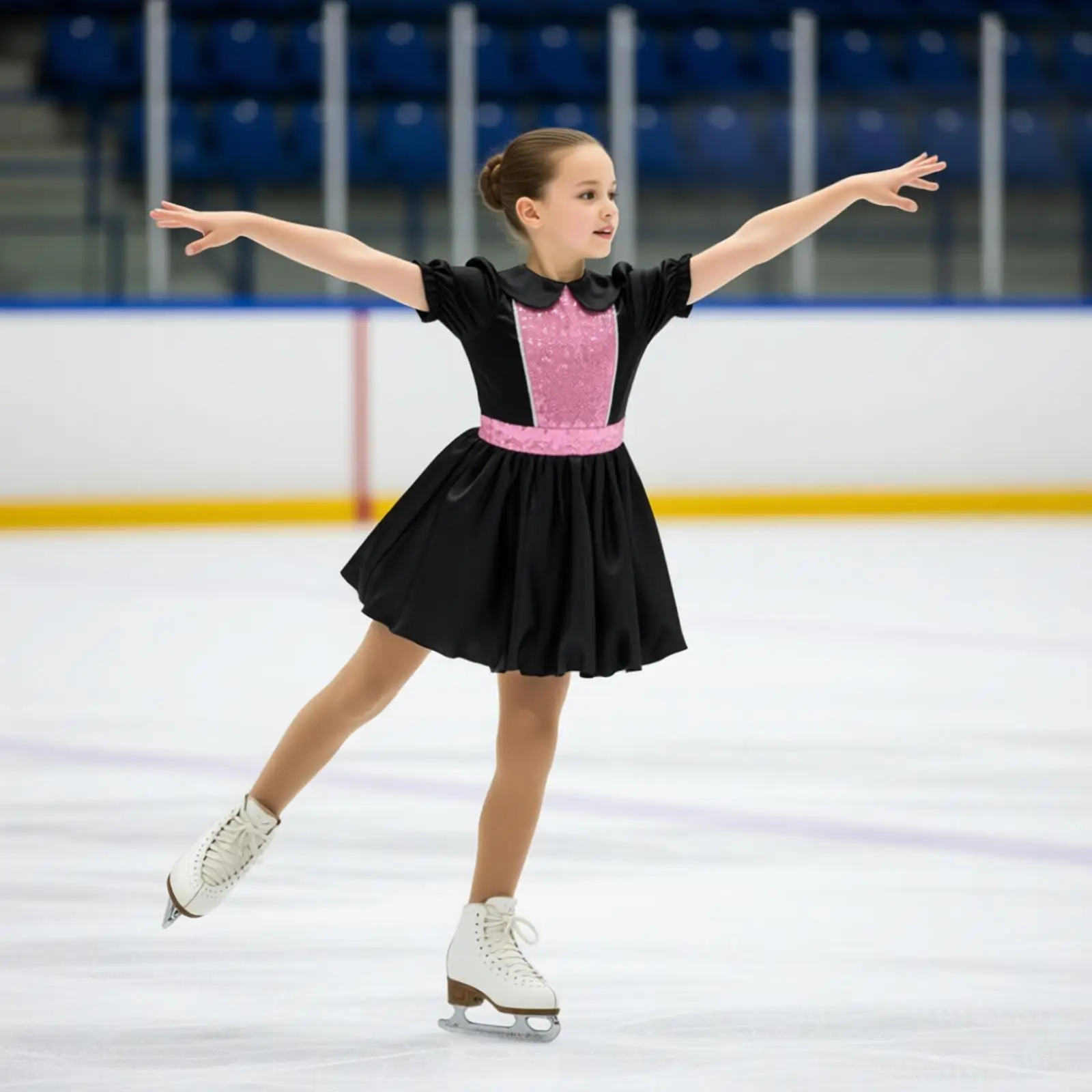 

Halloween Mouse Costume Cute Collar Puff Sleeve Shiny Sequins Dress for Ballet Dance Performance Party School Hosts Event Dress