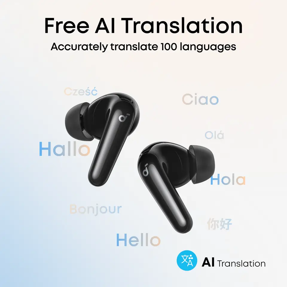 سماعات ساوند كور P31i من انكر، إلغاء ضوضاء متكيف في الوقت الفعلي، صوت عالي الدقة، سماعات ترجمة، وقت تشغيل 50 ساعة، سماعات لاسلكية - 5