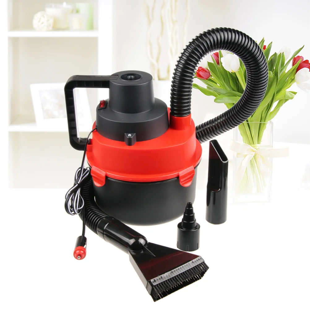 

12V Car Auto Portable High Power Handheld Wet Dry Duster Dirt Collector with Flashlight Stronge Suction Car Vacuum Cleaner (Red)