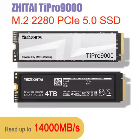 ZHITAI TiPro9000 M.2 2280 NVME PCIe 5.0 Solid State Drive Solid State Disk Internal SSD For Laptop Computer PC