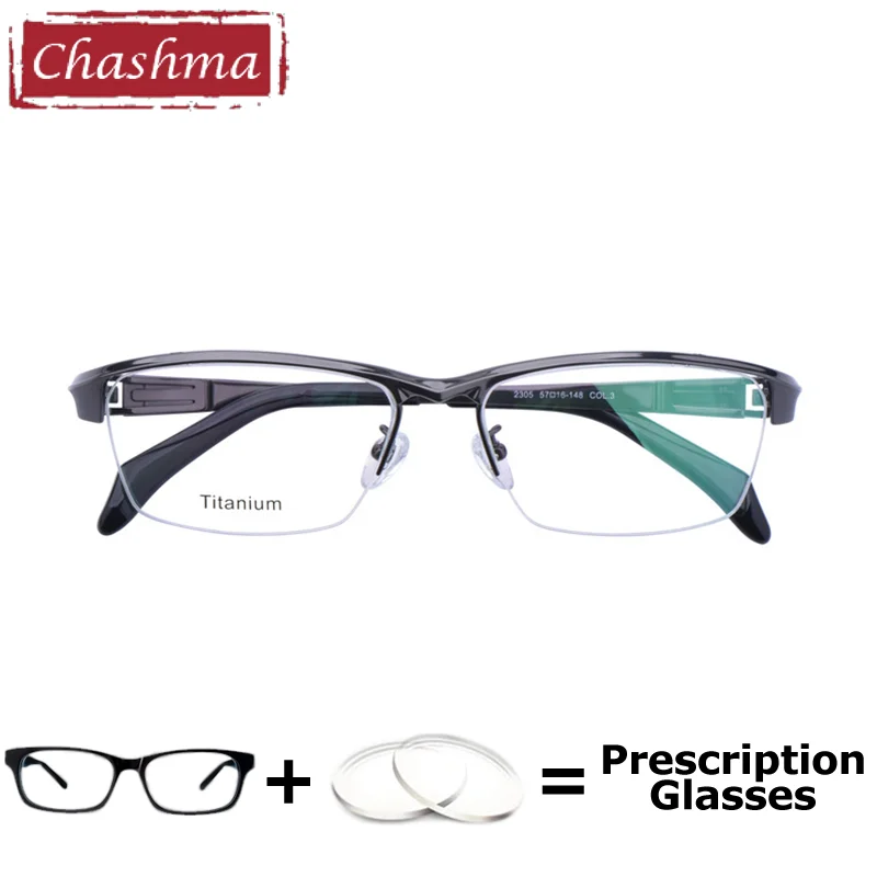 Chashma Prescription Glasses Top Quality Men Eyeglasses Pure Titanium Wide Optical Frame Myopia Lenses Multifocal Glasses