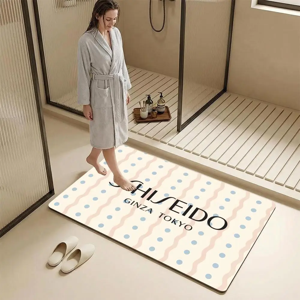 S-Shiseido BRAND Floor Mat Diatomite Bath Mat – Highly Absorbent, Non-Slip, Quick-Drying Bathroom Rug