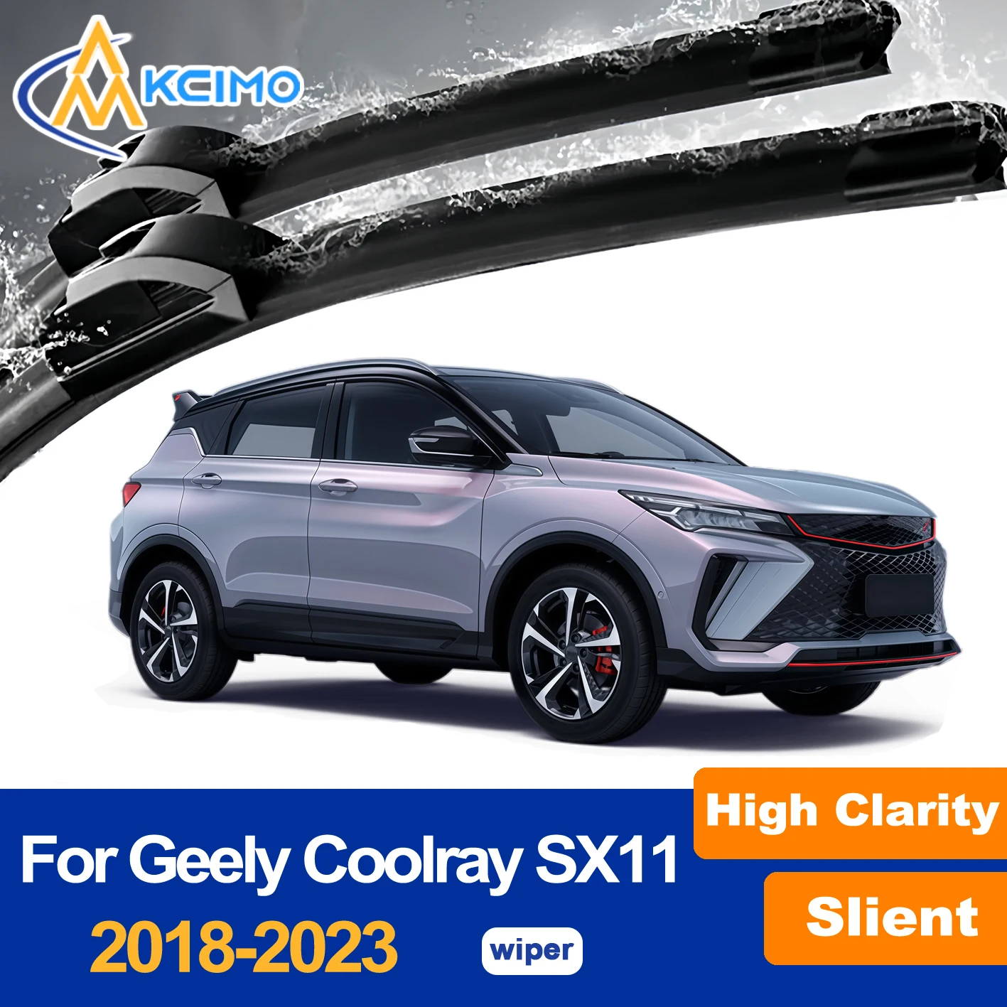 

Premium Silicone Rubber Wiper Blades For Geely Coolray SX11 Binyue BelGee X50 2018-2023 Streak-Free Wiping, Front Set of 2
