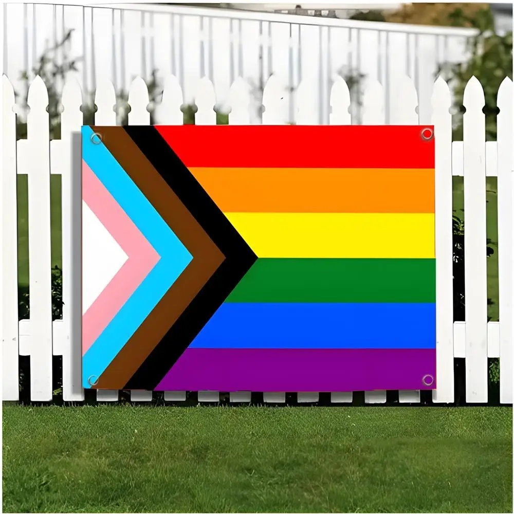 Progress Pride flag Flags Edgeless four-ring hanging decor indoor outdoor compatible easy for hanging display
