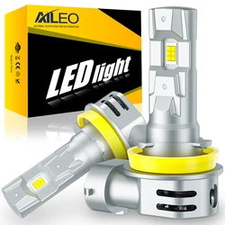 Leeo-車のヘッドライト用LED電球,車のヘッドライト用LEDターボランプ9005 30000lm,h11,H8,h9,h7,4 hi/lo,2個