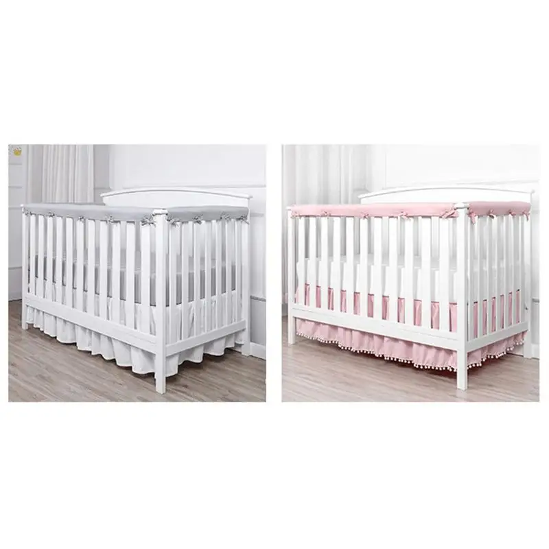 3pcs/set Baby Crib Rail Cover Anti-bite Solid Color Bed Fence Guardrail Newborn Care Safety Protection Wrap Edge