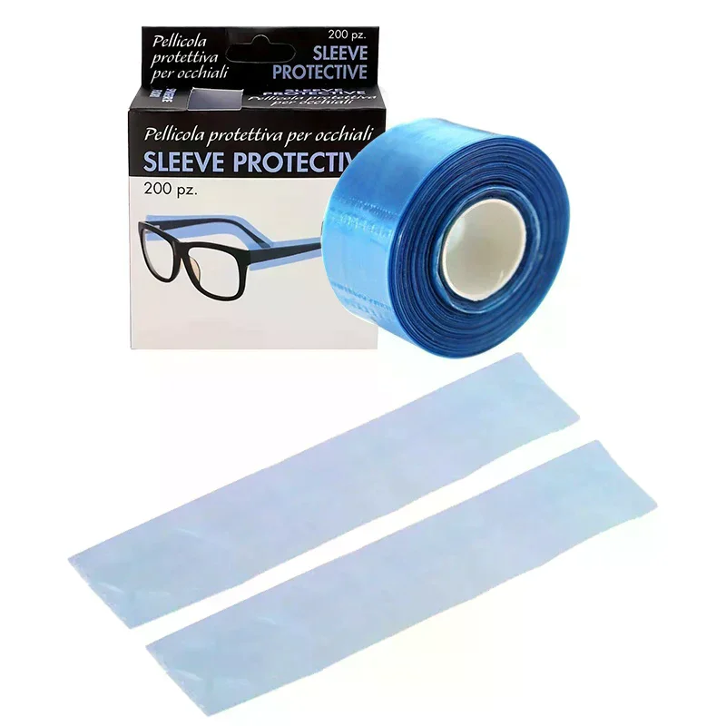 200pcs Disposable Eyeglasses Leg Sleeves Covers Hairdressing DIY Barber Hair Coloring Protector Anti-Staining Tools