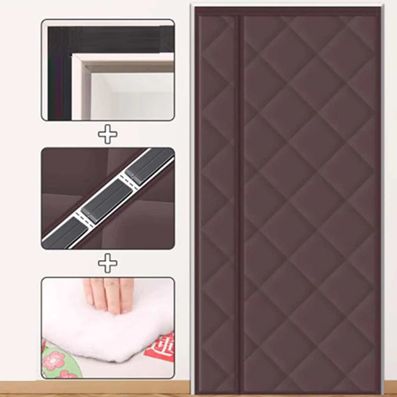 

Magnetic Insulated Door Cover 150x230cm Windproof Energy Saving Insulation Screen With Magnetic Sealing Strip For Home Bedroom