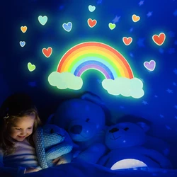 Lichtgevende Eenhoorn Muurstickers Regenboogwolken Ster Fluorescentie Muurstickers Voor Kinderkamers Home Decor Glow In The Dark Wallpaper