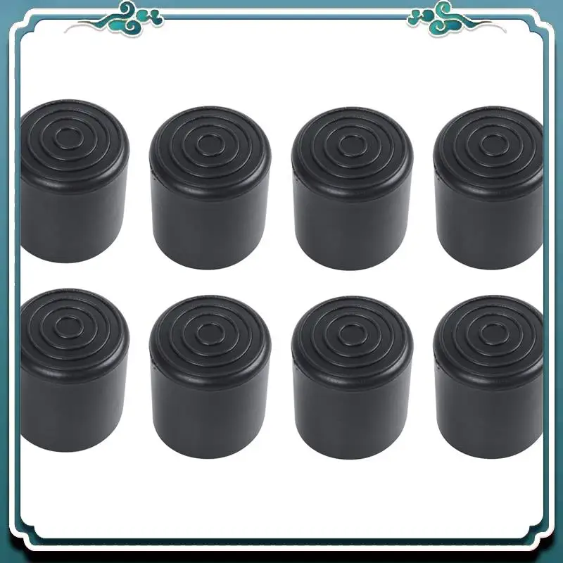 A67K-Rubber Furniture Crutch Feet Stool Chair Leg Tip Pad 8Pcs Black