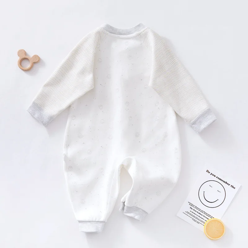 Granular Bear Baby Bodysuit Baby Clothes Long Sleeve Boneless Hidden Button Newborn Climbing Clothes Spring and Autumn