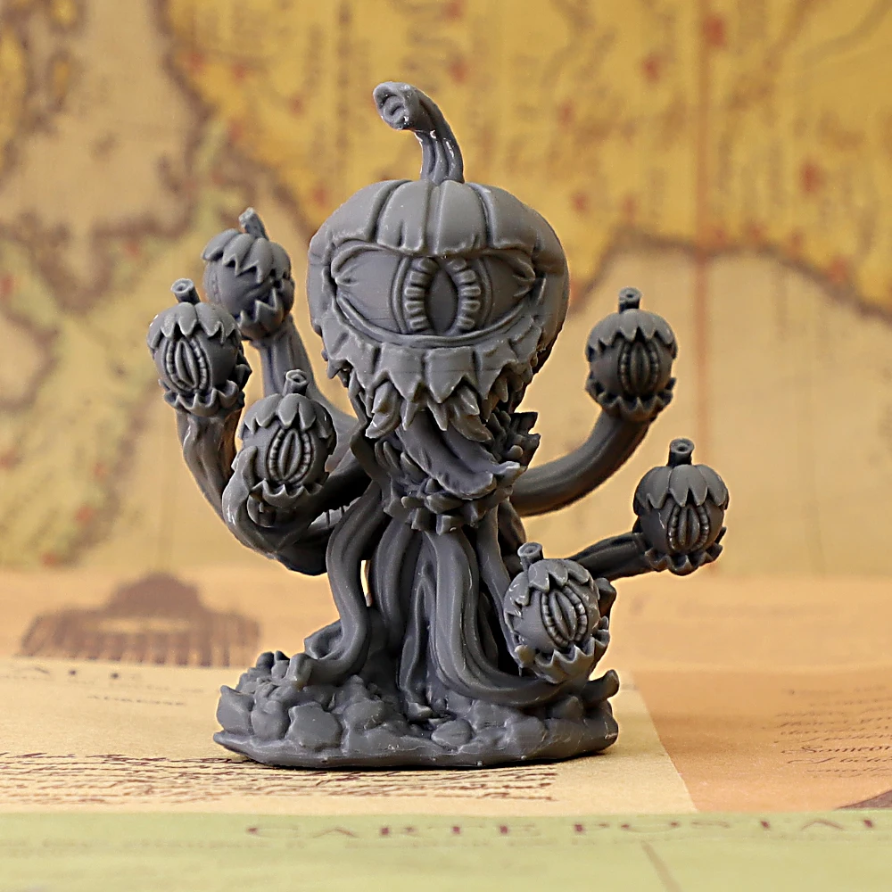Halloween Pumpkin Tree Monster Miniature Figure, Unpainted Resin Model for DIY Painting, Tabletop RPG & Spooky Decor