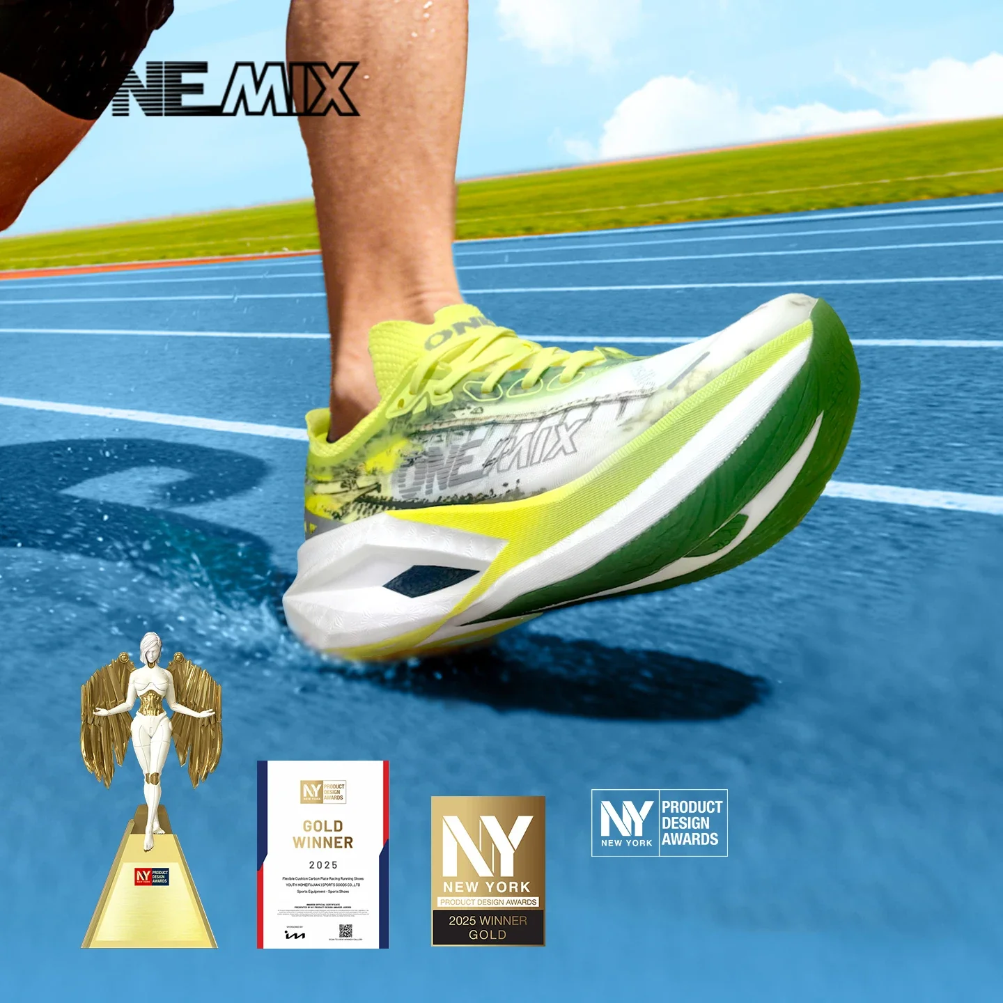 ONEMIX Professional Marathon Racing Running Training Shoes Men Full-length Shock Absorption Sports