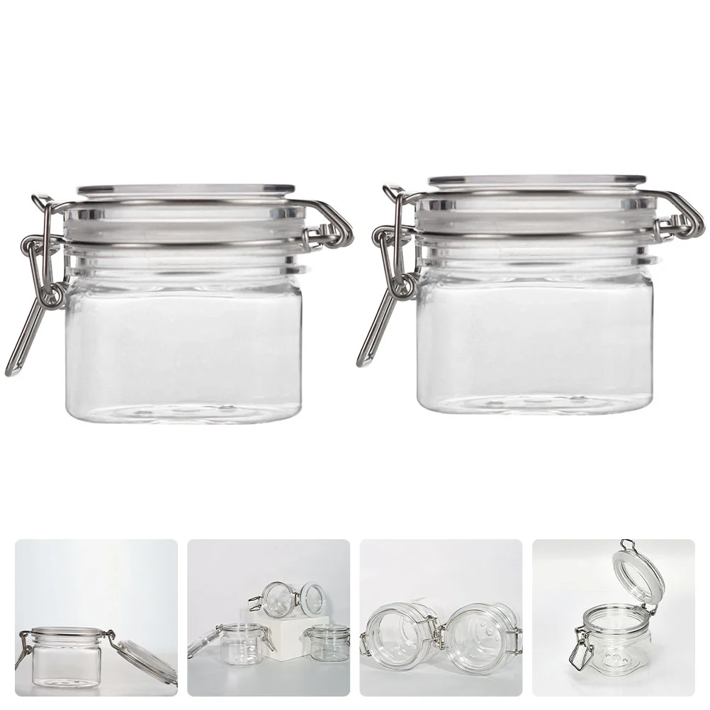 

2 Pcs Reusable Storage Jar Honey Airtight Sealed Empty Jars Sealing Bottle Snack Containers