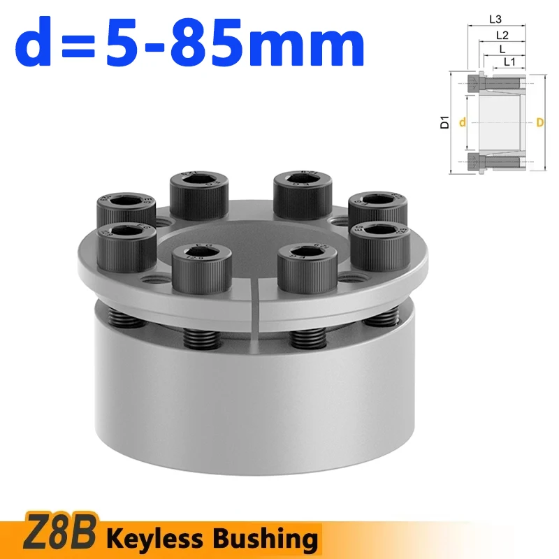 1pcs Z8B Keyless Bushing Connection Tension Shaft Locking Assembly Device Expansion Sleeve Coupling Diaphragm Disk ID 5-85mm