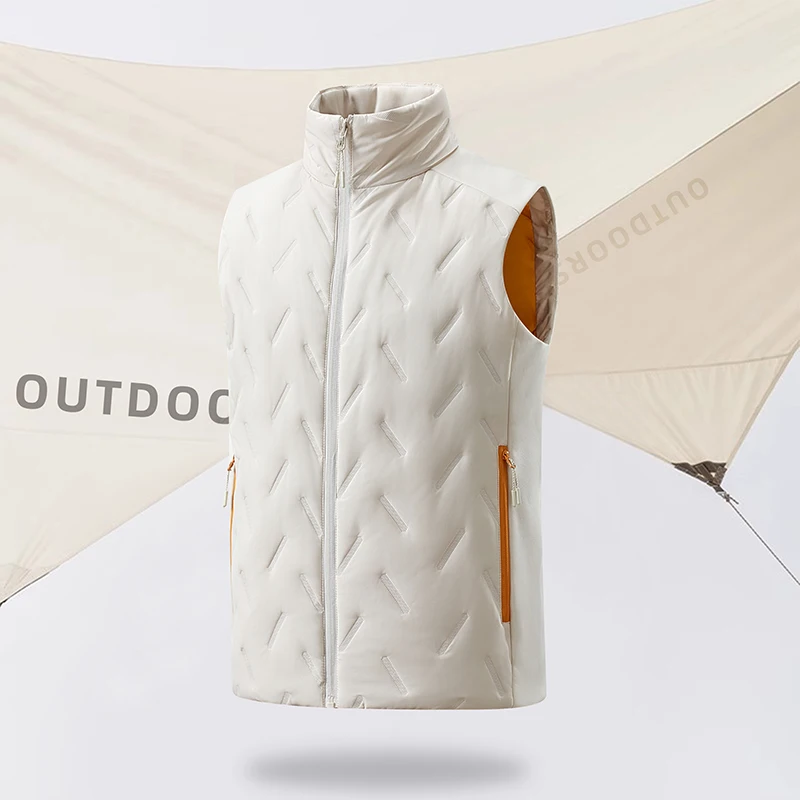 

Thin Cotton Couple's Vest Men Water Resistant Anti-wind Warm Vest Men's Cold Built-in Pocket Vests Men Work Puffer Vest Clothes