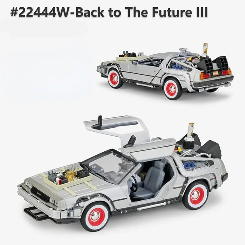 WELLY 1:24 Back To The Future Time Machine Diecast Alloy Model Car DMC-12 Delorean Metal Toy Car Gift Collection Car Model