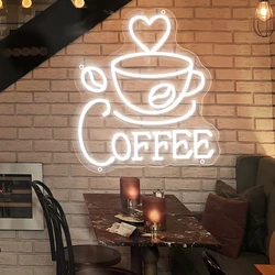 Café neon led sinal restaurante café luzes de néon usb cafeteria chá sala decoração para despensa café bar decoração sinais de néon