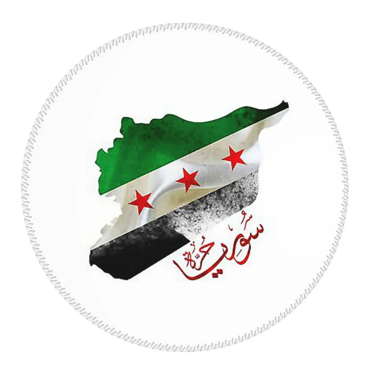 Syria Revolution Flag Map Syrian Independence Calligraphy Round Mouse Pad Computer Keyboard Mouse Mat Gamer PC Desk Mat
