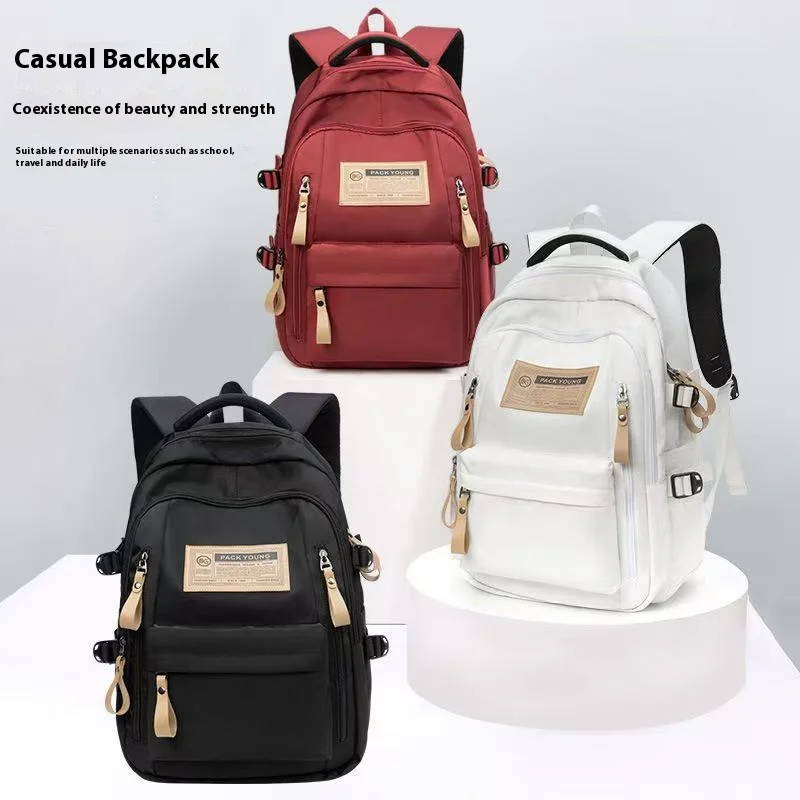 Retro nylon backpack for both men and women, college student backpack for sports, outdoor hiking backpack, niche design