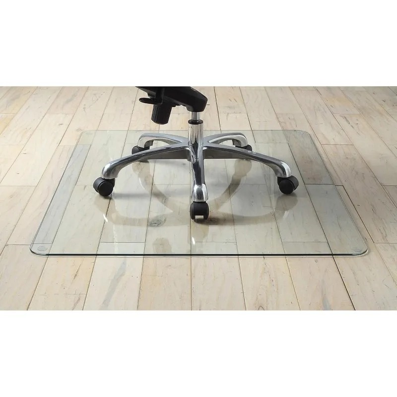 Tempered Glass Chairmat, 44" Width X 50" Depth X 0.25" Thickness, Clear, 1 Each