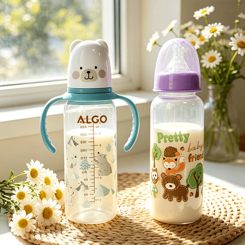 

Набор детских бутылочек с и без ручек, сине-фиолетовая комбинация, принадлежности для кормления младенцев