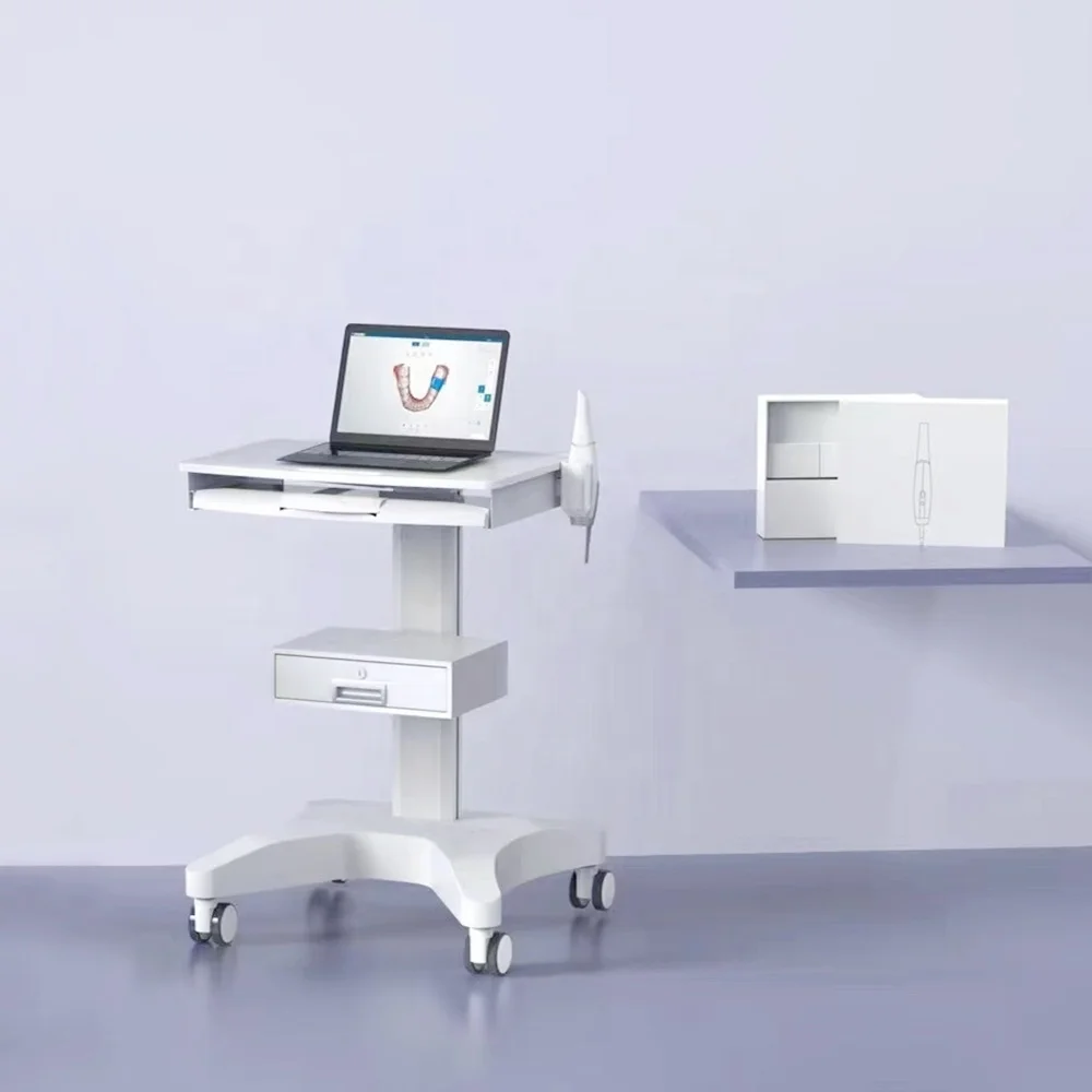 Likaymo OC-3 Dental Clinic Cart Medical Trolley With Drawers Wheels Laptop Pallet and Oral Scanner Holder for Hospital Office