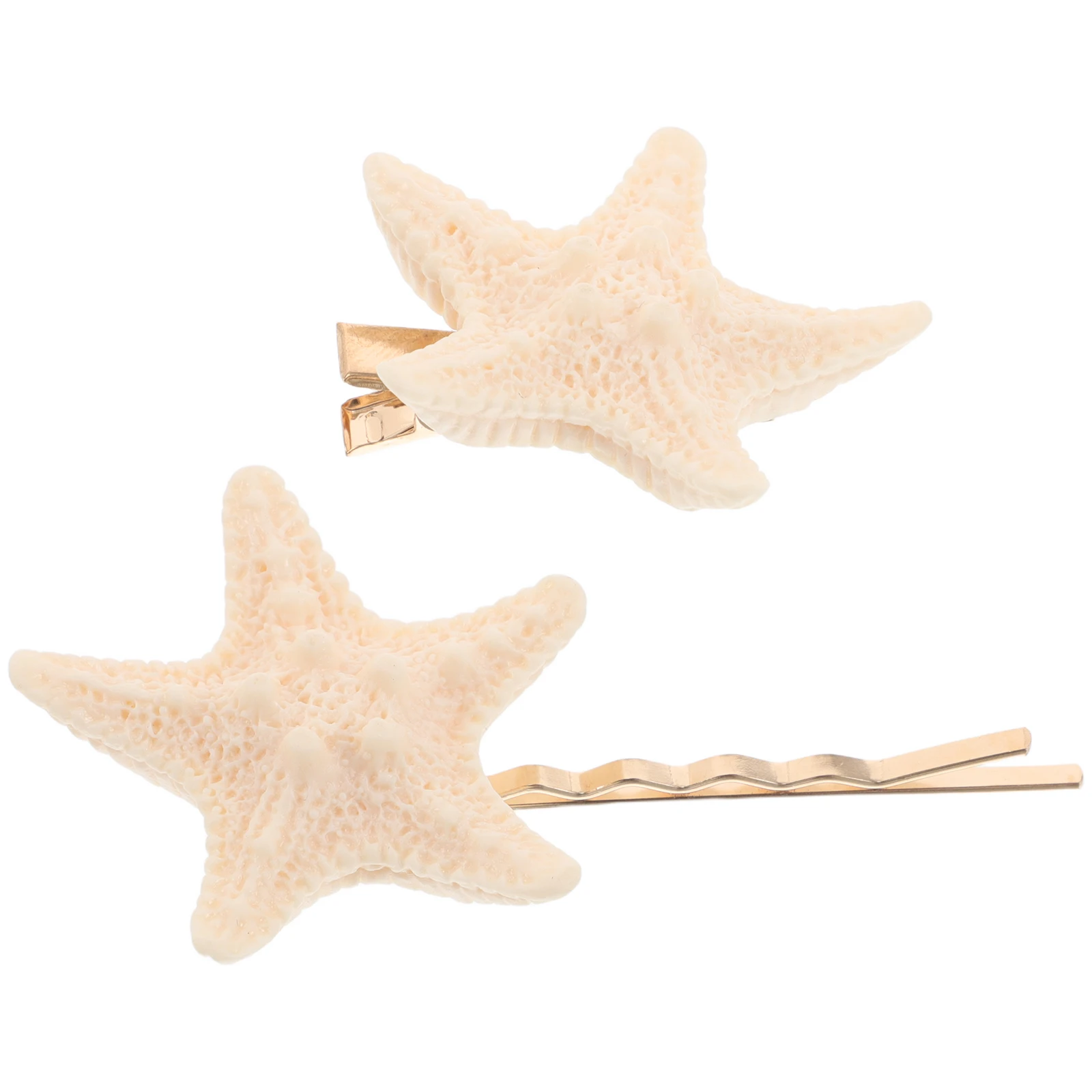 

2Pcs Star Hair Clips Retro Sea-Inspired Mermaid Hair Barrettes Vintage Duckbill Side Clips for Beach Summer Parties Women Girls
